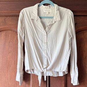 cloth & stone Cream Tie-Front Button-Down Shirt